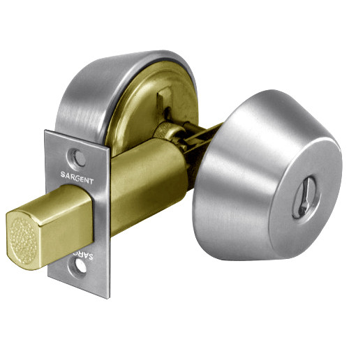 28-484-26 Sargent 480 Series Double Cylinder Auxiliary Deadbolt Lock in Bright Chrome