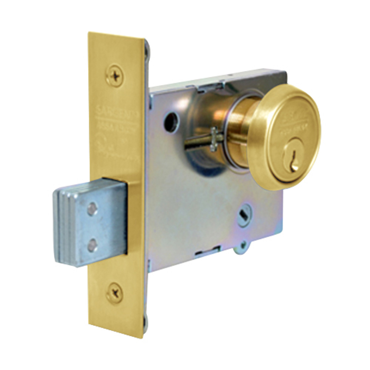 4874-03 Sargent 4870 Series Double Cylinder Mortise Deadlock in Bright Brass