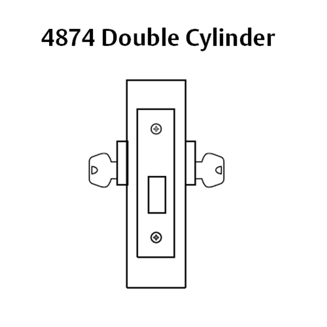 4874-10B Sargent 4870 Series Double Cylinder Mortise Deadlock in Oil Rubbed Bronze