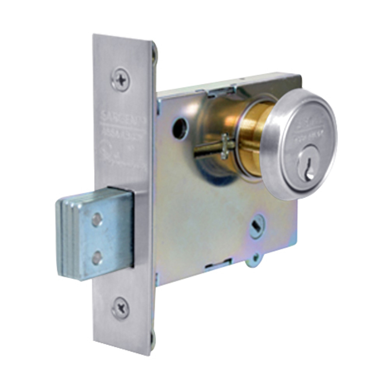 4874-26 Sargent 4870 Series Double Cylinder Mortise Deadlock in Bright Chrome