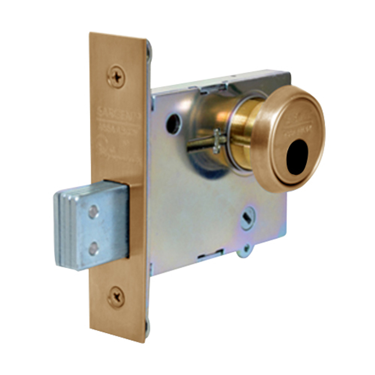 LC-4876-10 Sargent 4870 Series Single Cylinder Mortise Deadlock Less Cylinder in Satin Bronze