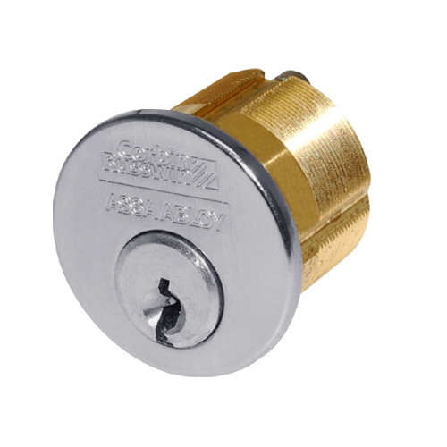 CR1000-138-A01-6-H8-626 Corbin Conventional Mortise Cylinder for Mortise Lock and DL3000 Deadlocks with Cloverleaf Cam in Satin Chrome Finish