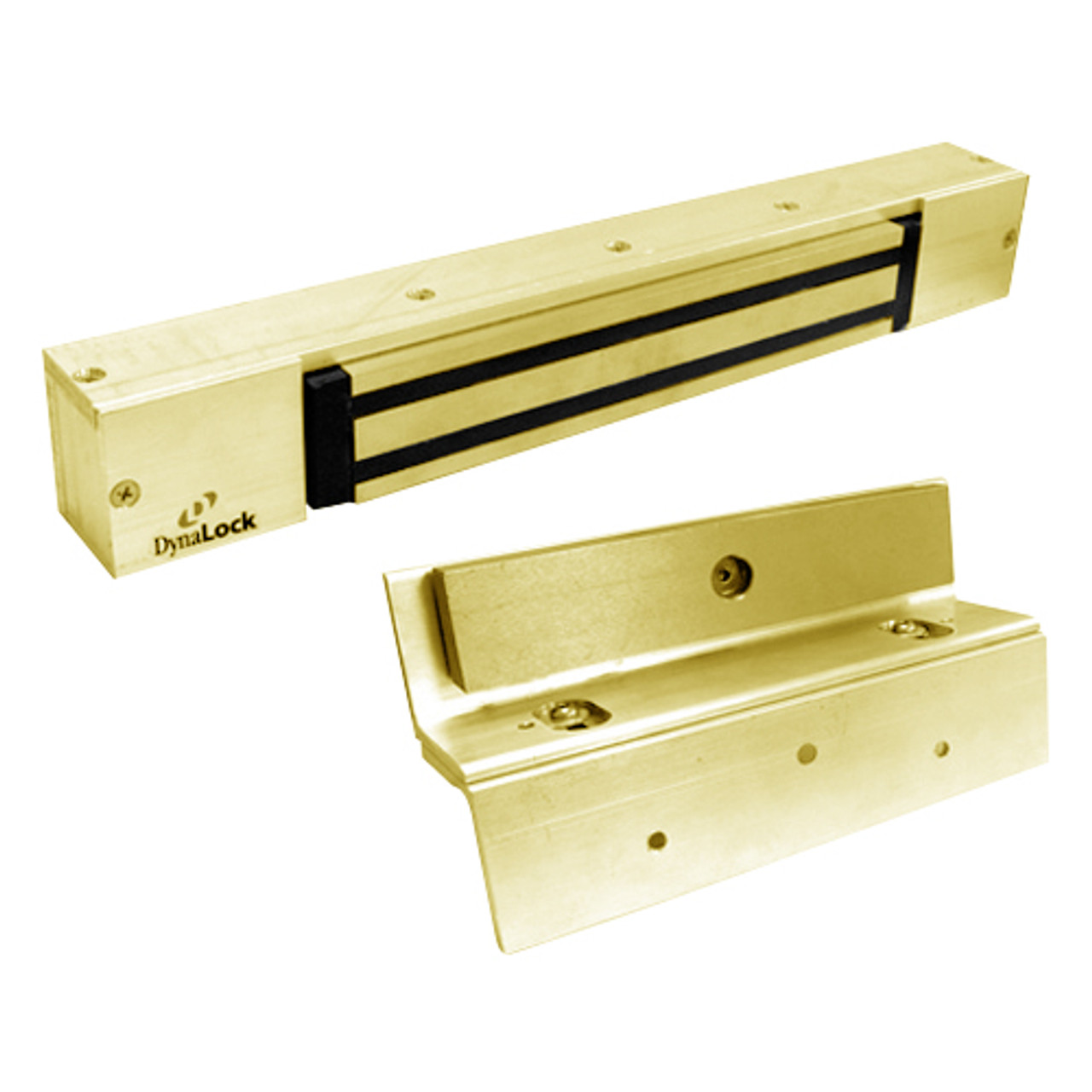 2268-TJ10-US3-ATS DynaLock 2268 Series Single Classic Low Profile Electromagnetic Lock for Inswing Door with ATS in Bright Brass