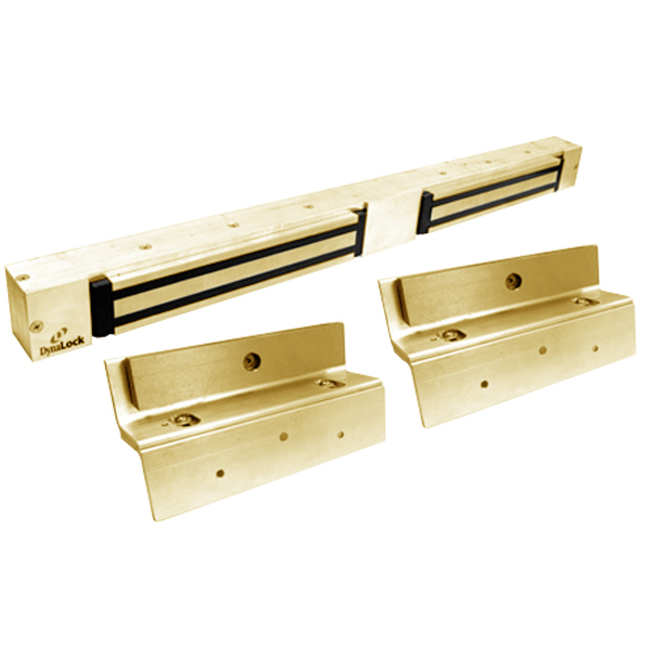 2268-TJ20-US3 DynaLock 2268 Series Double Classic Low Profile Electromagnetic Lock for Inswing Door in Bright Brass