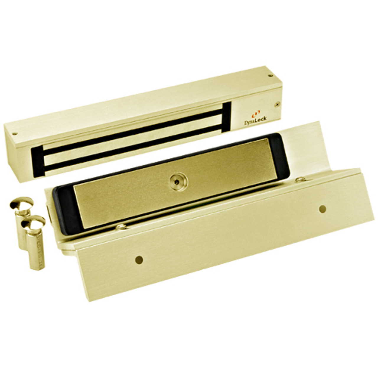 2280TJ80-US3-DSM DynaLock 2280 Series Single SlimLine Electromagnetic Lock for Inswing Door With DSM in Bright Brass