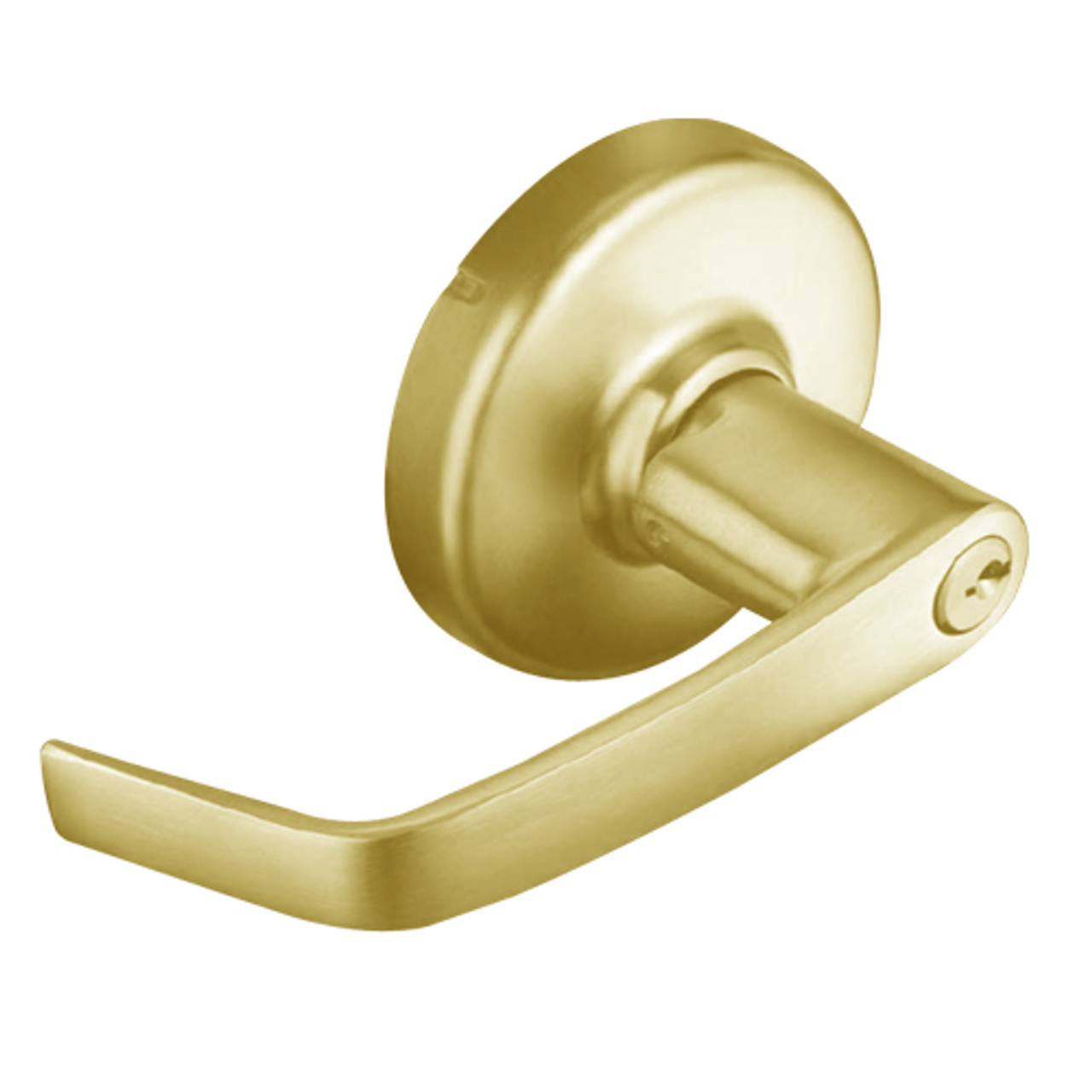 CL3155-NZD-605 Corbin CL3100 Series Vandal Resistant Classroom Cylindrical Locksets with Newport Lever in Bright Brass Finish