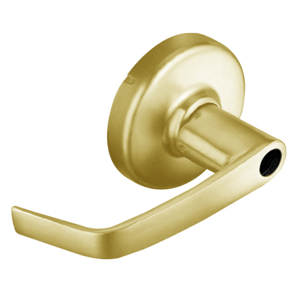 CL3152-NZD-605-LC Corbin CL3100 Series Vandal Resistant Less Cylinder Classroom Intruder Cylindrical Locksets with Newport Lever in Bright Brass Finish