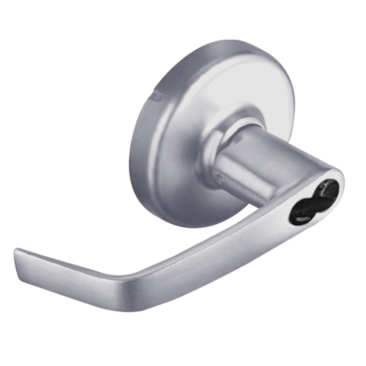 CL3155-NZD-626-CL6 Corbin CL3100 Series Vandal Resistant 6-Pin Less IC Core Classroom Cylindrical Locksets with Newport Lever in Satin Chrome Finish