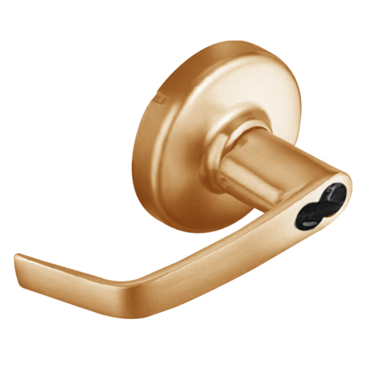 CL3155-NZD-612-CL6 Corbin CL3100 Series Vandal Resistant 6-Pin Less IC Core Classroom Cylindrical Locksets with Newport Lever in Satin Bronze Finish