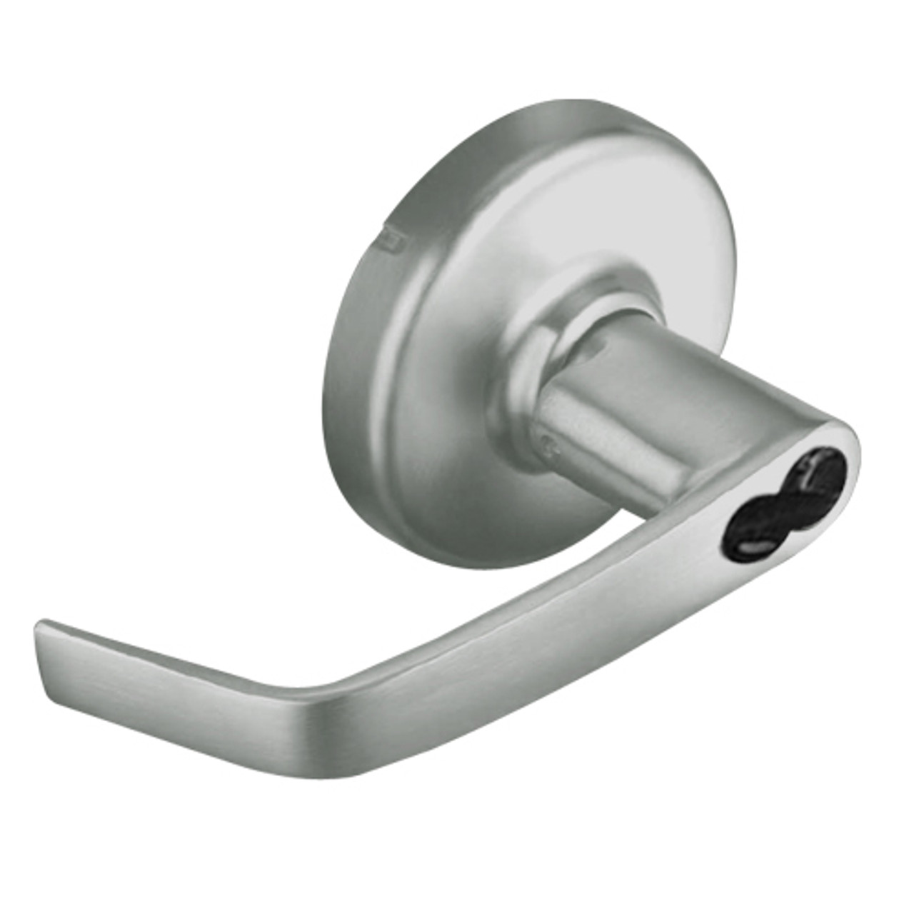CL3161-NZD-619-CL6 Corbin CL3100 Series Vandal Resistant 6-Pin Less IC Core Entrance Cylindrical Locksets with Newport Lever in Satin Nickel Plated Finish