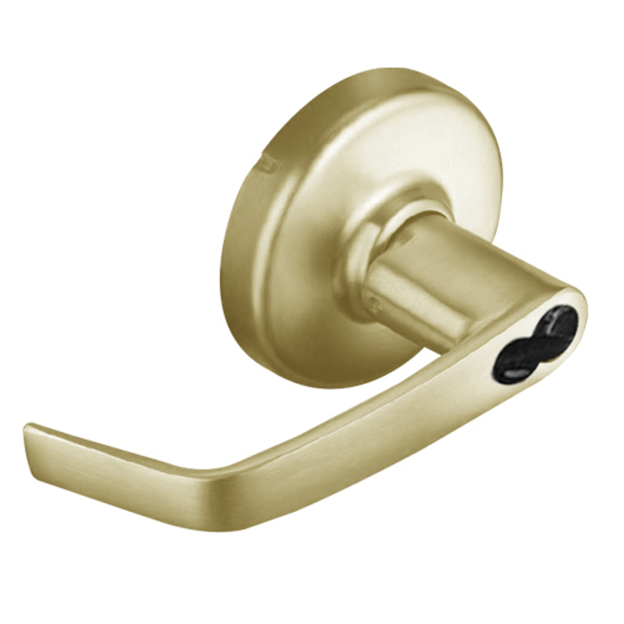 CL3152-NZD-606-CL6 Corbin CL3100 Series Vandal Resistant 6-Pin Less IC Core Classroom Intruder Cylindrical Locksets with Newport Lever in Satin Brass Finish