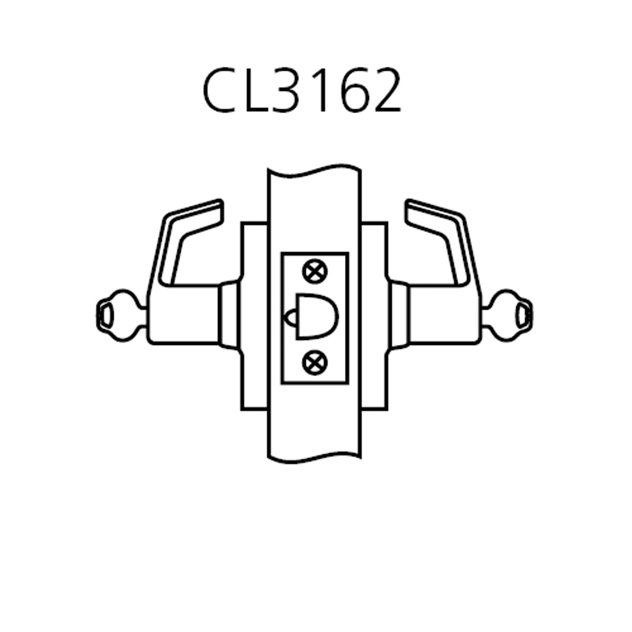 CL3132-AZD-618 Corbin CL3100 Series Vandal Resistant Institution Cylindrical Locksets with Armstrong Lever in Bright Nickel Plated