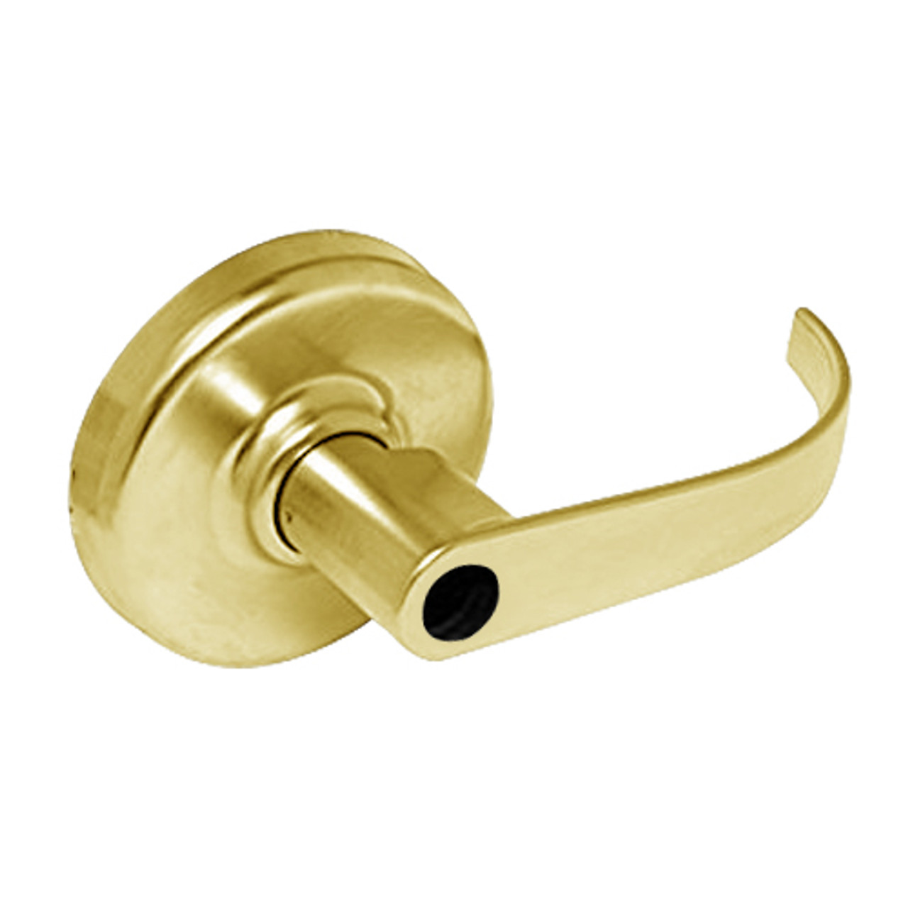 CL3161-PZD-605-LC Corbin CL3100 Series Vandal Resistant Less Cylinder Entrance Cylindrical Locksets with Princeton Lever in Bright Brass Finish