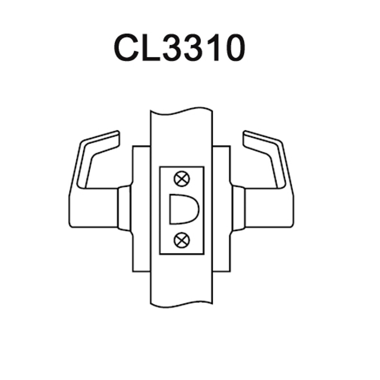 CL3310-AZD-625 Corbin CL3300 Series Extra Heavy Duty Passage Cylindrical Locksets with Armstrong Lever in Bright Chrome