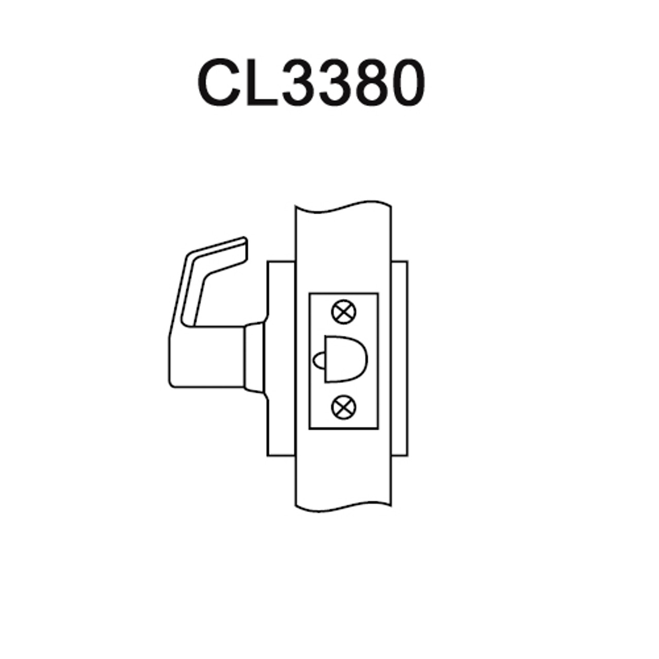CL3380-AZD-606 Corbin CL3300 Series Extra Heavy Duty Passage with Blank Plate Cylindrical Locksets with Armstrong Lever in Satin Brass