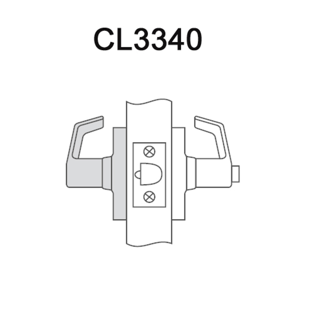 CL3340-AZD-612 Corbin CL3300 Series Extra Heavy Duty Patio Cylindrical Locksets with Armstrong Lever in Satin Bronze