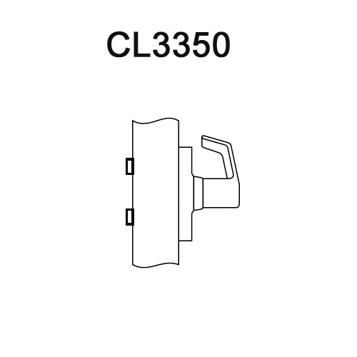 CL3350-AZD-606 Corbin CL3300 Series Extra Heavy Duty Half Dummy Cylindrical Locksets with Armstrong Lever in Satin Brass