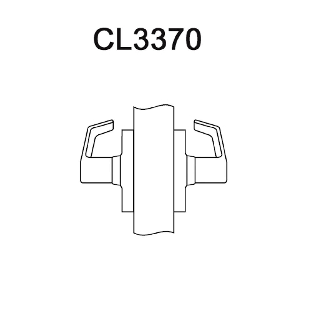 CL3370-AZD-618 Corbin CL3300 Series Extra Heavy Duty Full Dummy Cylindrical Locksets with Armstrong Lever in Bright Nickel Plated