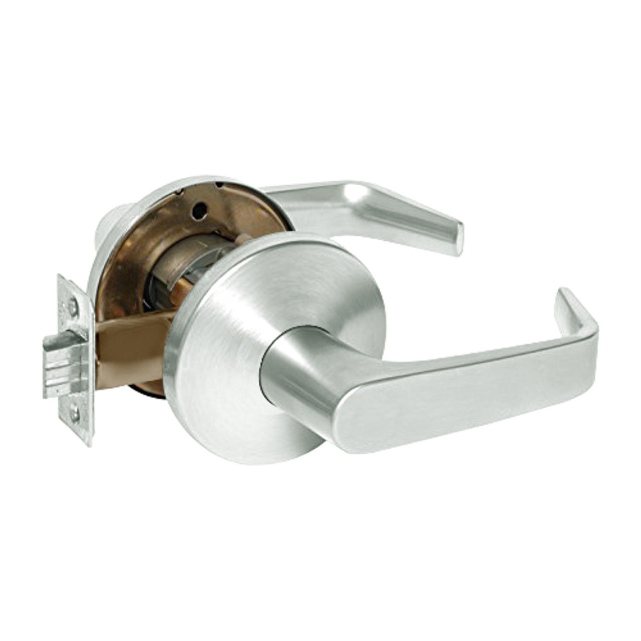 9K30NX15LSTK618 Best 9K Series Passage Heavy Duty Cylindrical Lever Locks with Contour Angle with Return Lever Design in Bright Nickel