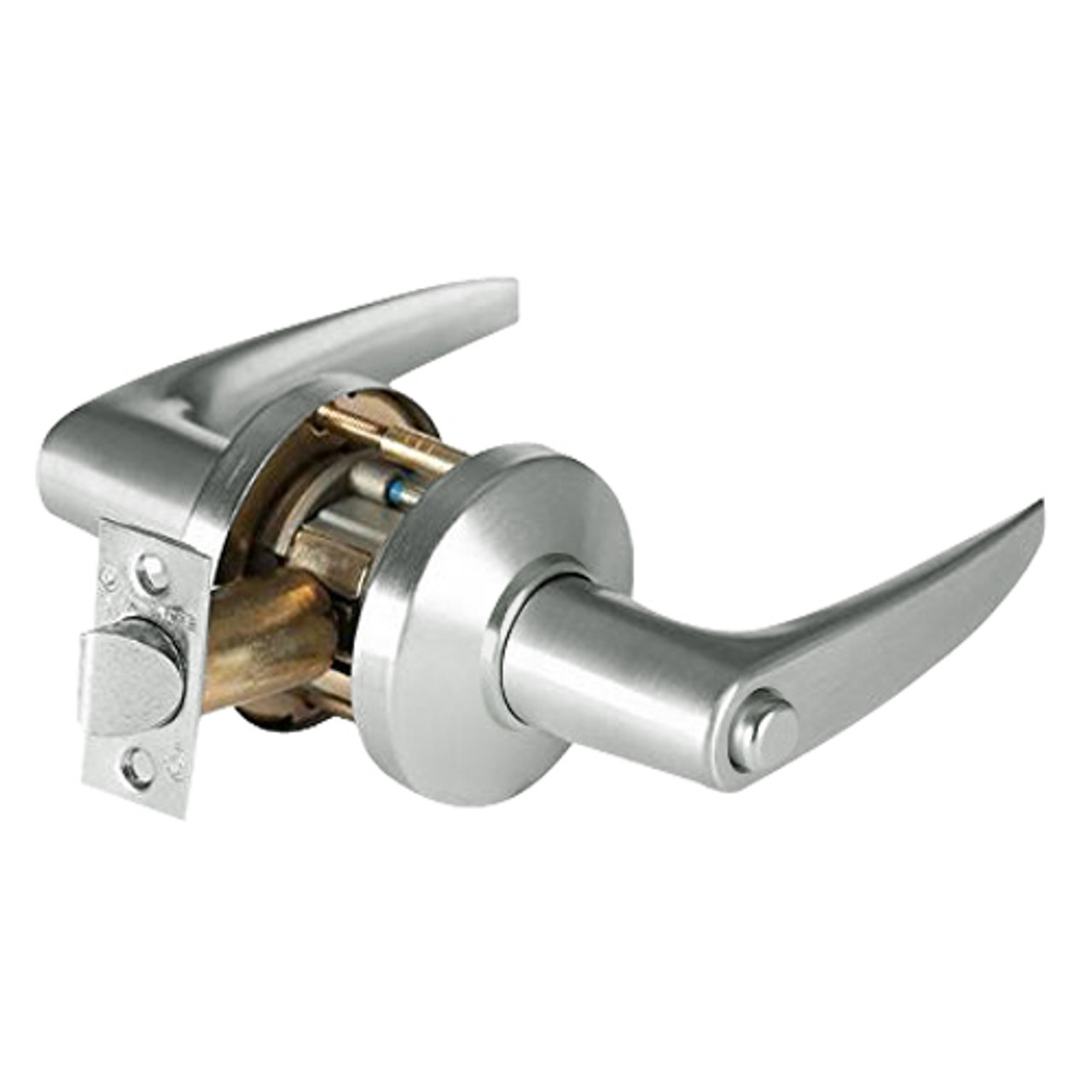 9K30L16CSTK618 Best 9K Series Privacy Heavy Duty Cylindrical Lever Locks with Curved Without Return Lever Design in Bright Nickel