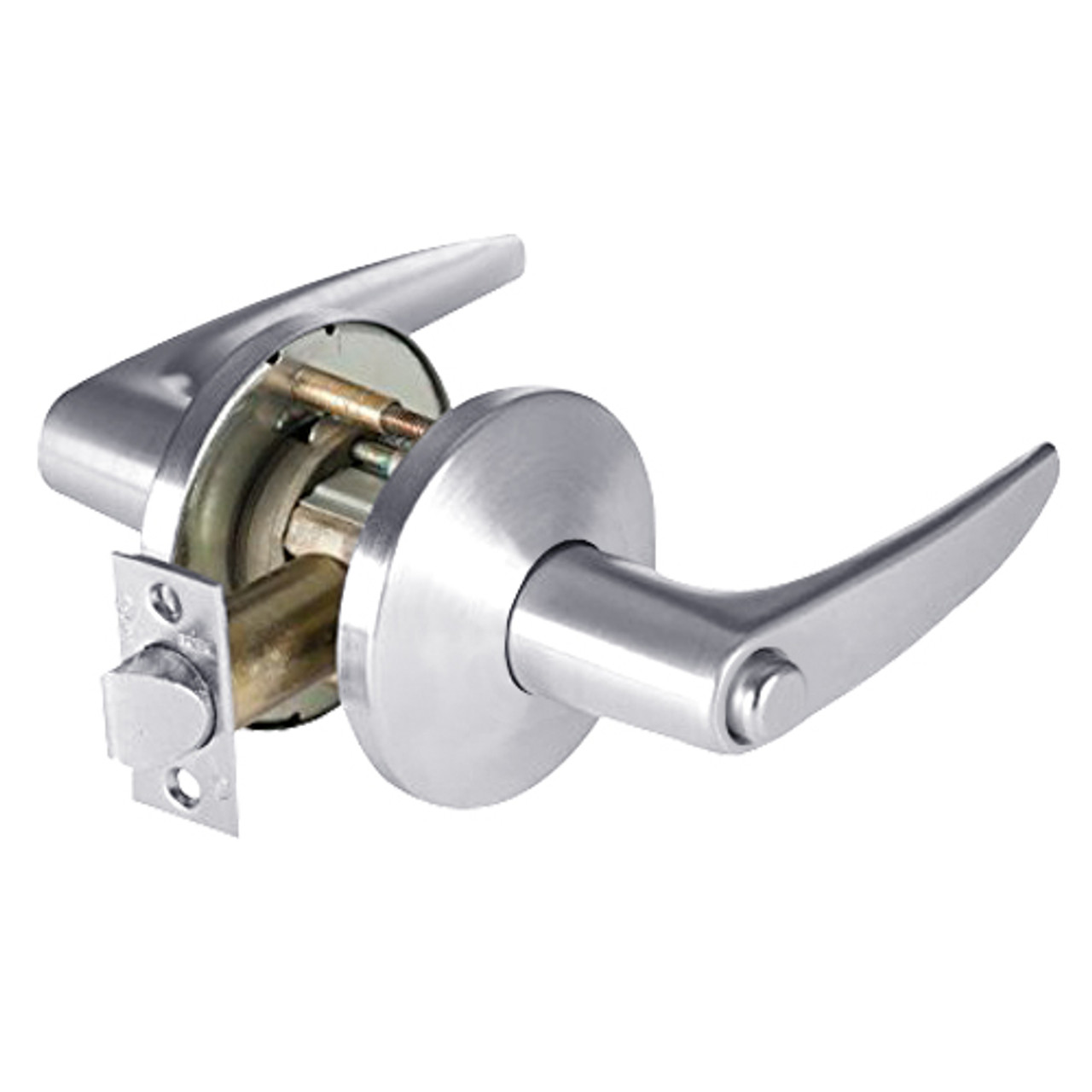9K30L16LSTK625 Best 9K Series Privacy Heavy Duty Cylindrical Lever Locks with Curved Without Return Lever Design in Bright Chrome