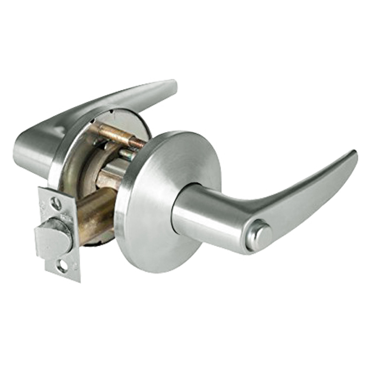 9K30L16LSTK618 Best 9K Series Privacy Heavy Duty Cylindrical Lever Locks with Curved Without Return Lever Design in Bright Nickel