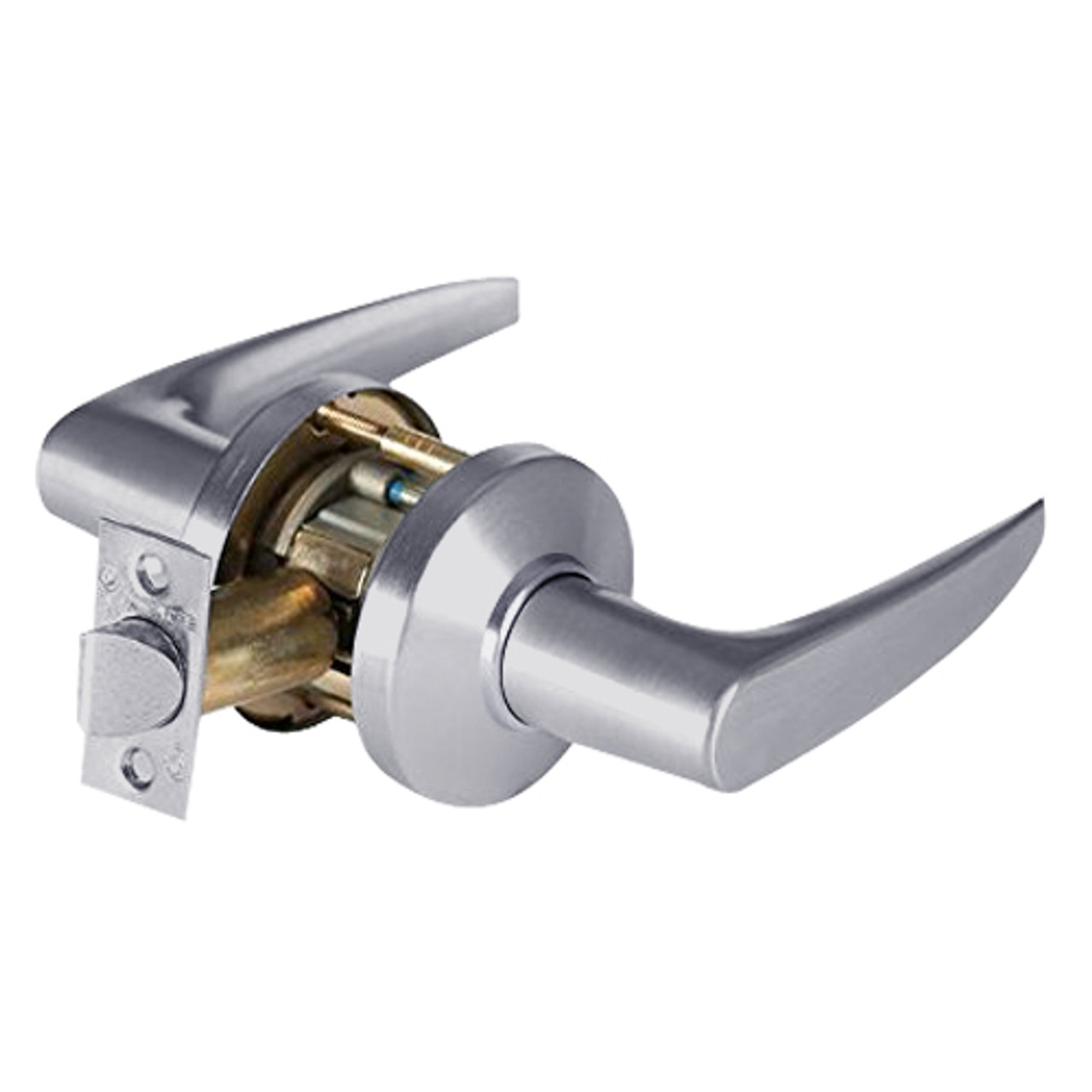 9K30N16CSTK626 Best 9K Series Passage Heavy Duty Cylindrical Lever Locks with Curved Without Return Lever Design in Satin Chrome