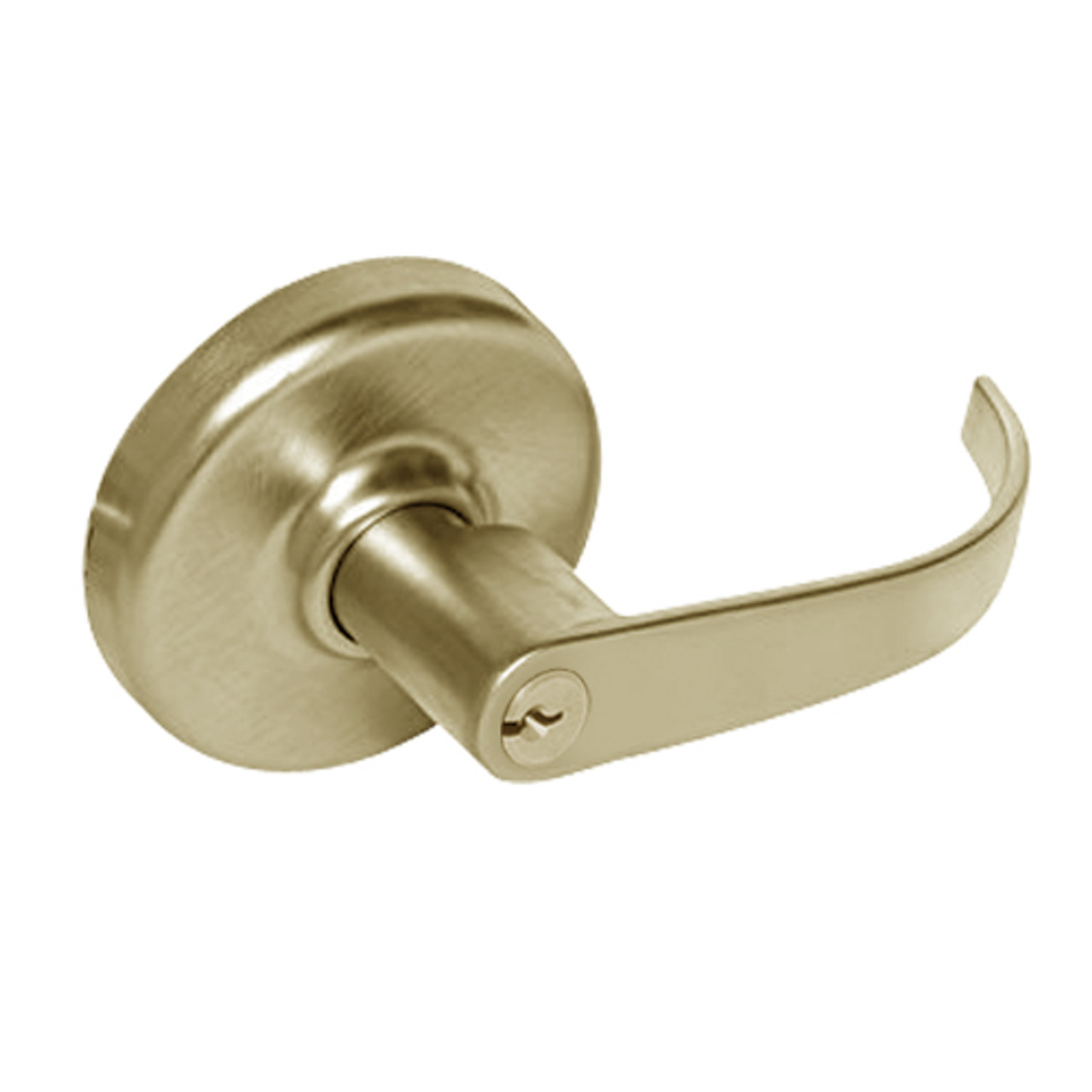 CL3372-PZD-606 Corbin CL3300 Series Extra Heavy Duty Public Toilet Cylindrical Locksets with Princeton Lever in Satin Brass Finish