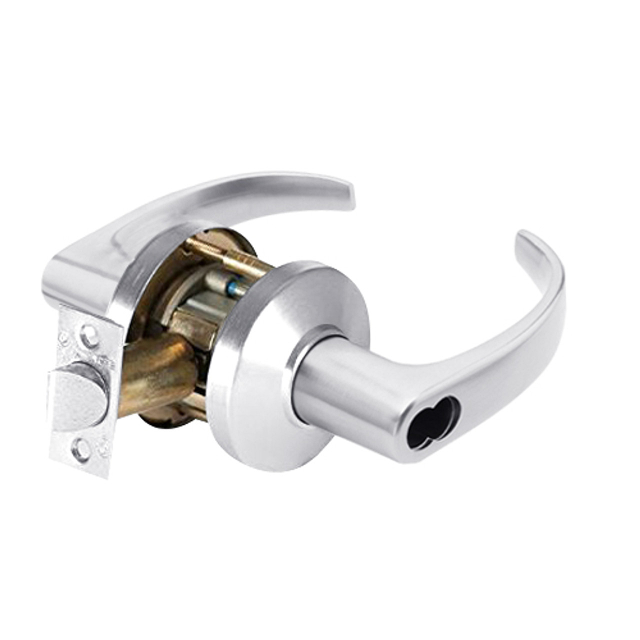 9K37AB14CSTK625 Best 9K Series Entrance Cylindrical Lever Locks with Curved with Return Lever Design Accept 7 Pin Best Core in Bright Chrome