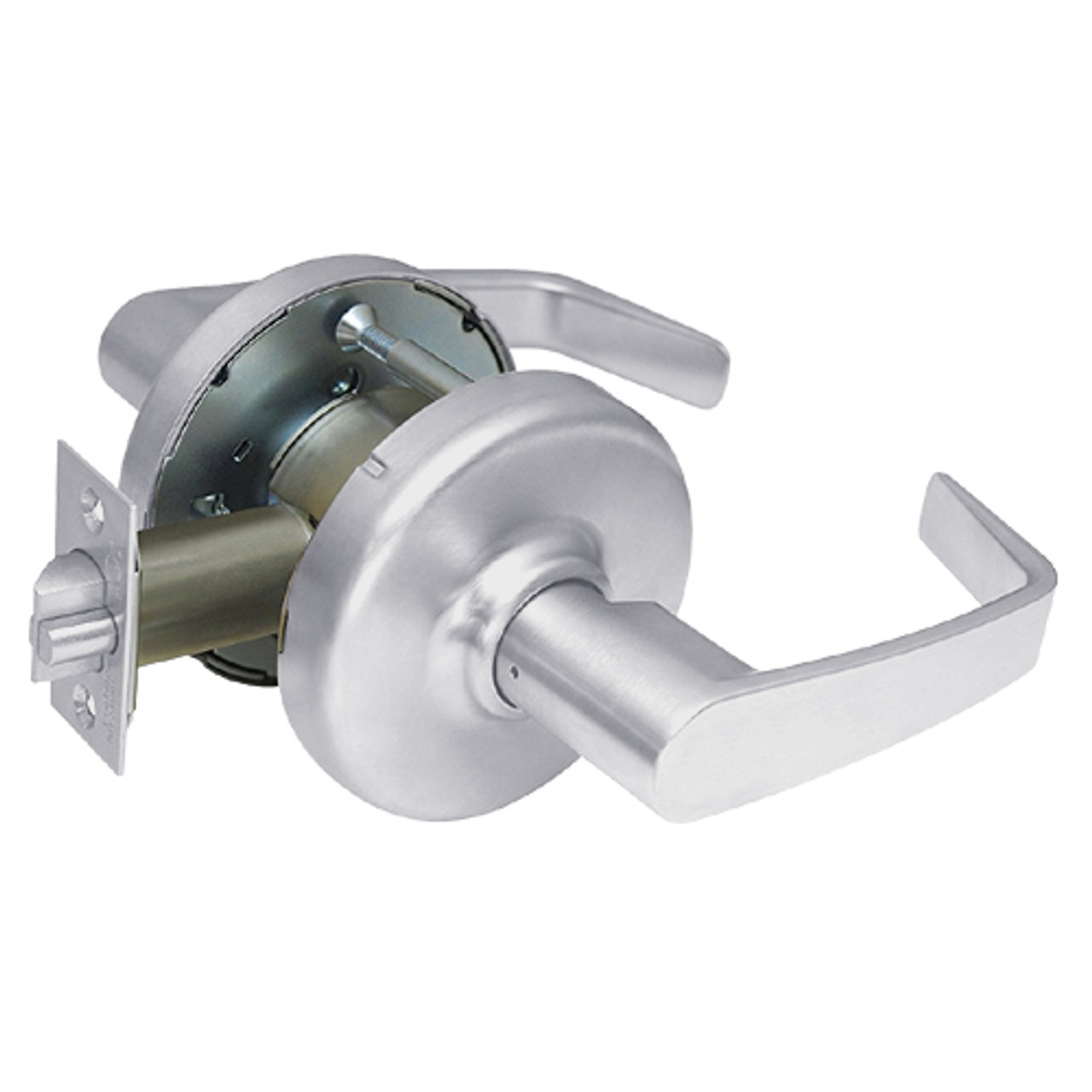 CL3310-NZD-626 Corbin CL3300 Series Extra Heavy Duty Passage Cylindrical Locksets with Newport Lever in Satin Chrome Finish