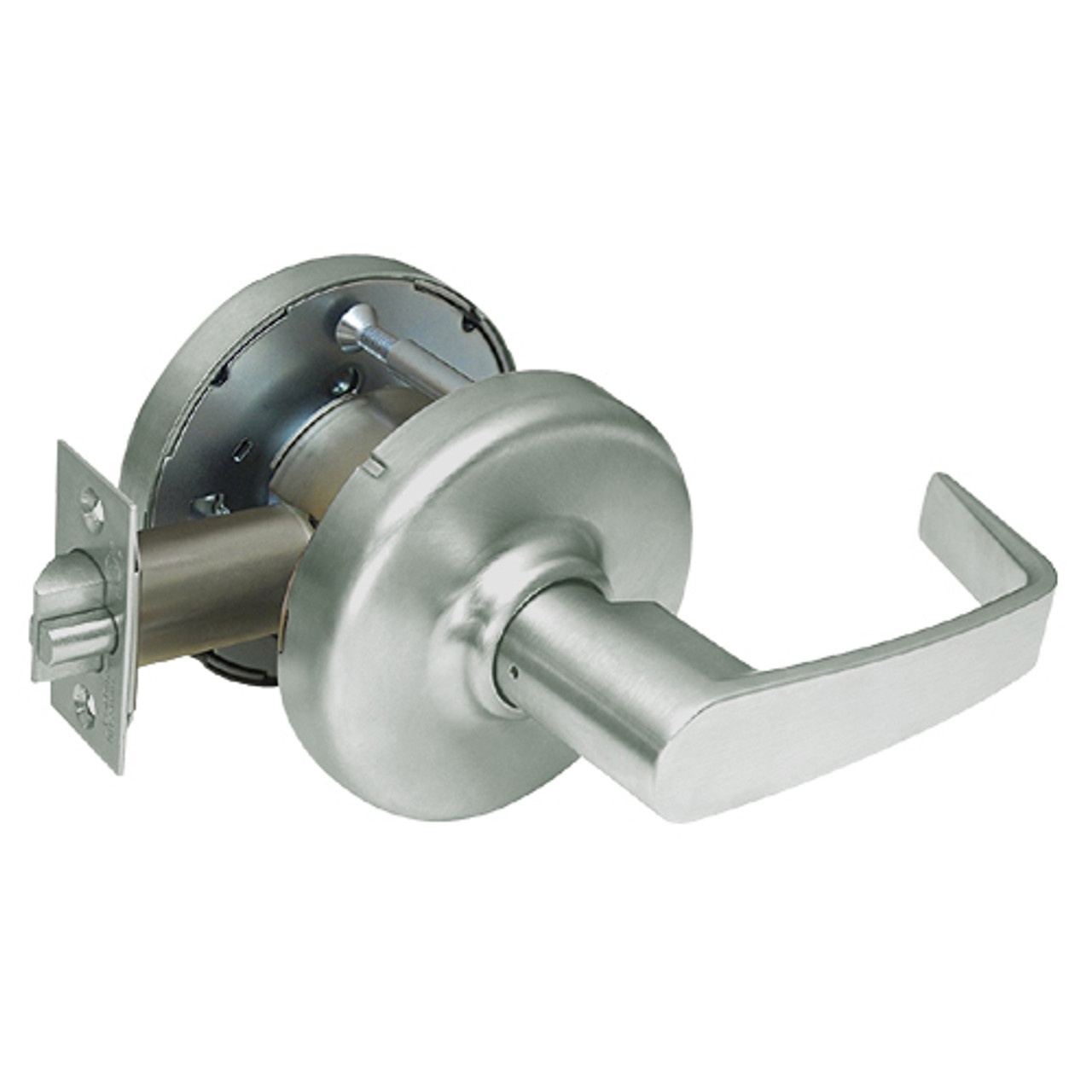 CL3380-NZD-619 Corbin CL3300 Series Extra Heavy Duty Passage with Blank Plate Cylindrical Locksets with Newport Lever in Satin Nickel Plated Finish
