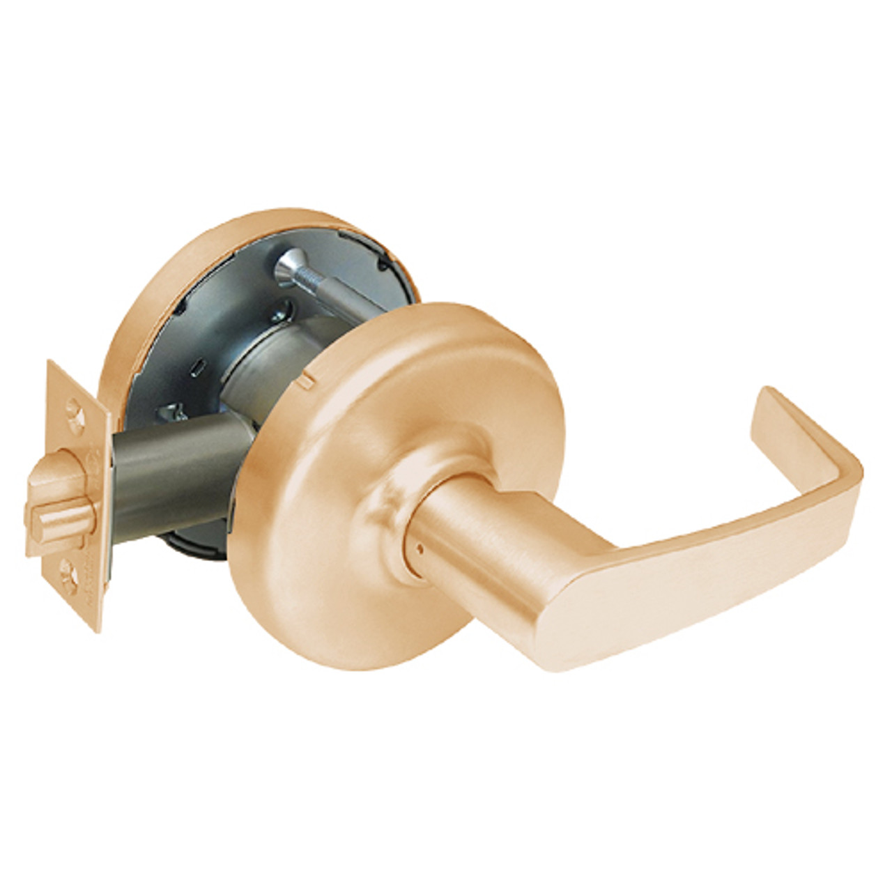 CL3390-NZD-612 Corbin CL3300 Series Extra Heavy Duty Passage with Turnpiece Cylindrical Locksets with Newport Lever in Satin Bronze Finish