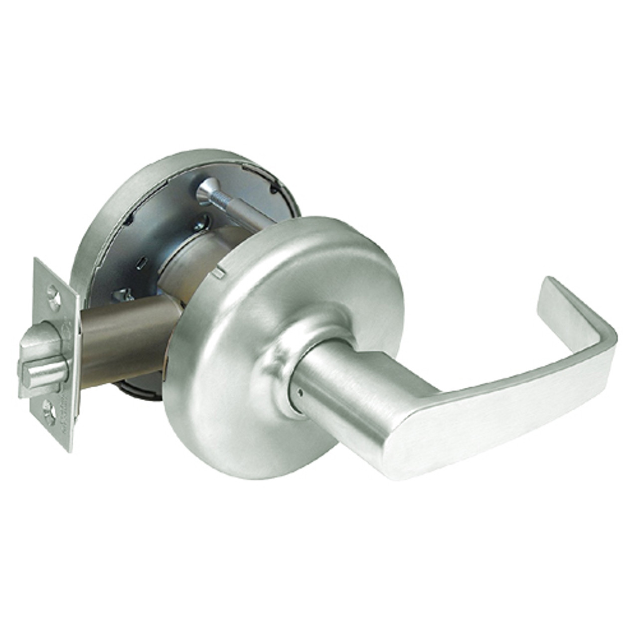 CL3390-NZD-618 Corbin CL3300 Series Extra Heavy Duty Passage with Turnpiece Cylindrical Locksets with Newport Lever in Bright Nickel Plated Finish