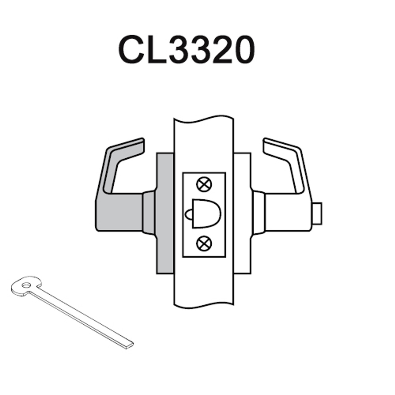 CL3320-NZD-619 Corbin CL3300 Series Extra Heavy Duty Privacy Cylindrical Locksets with Newport Lever in Satin Nickel Plated