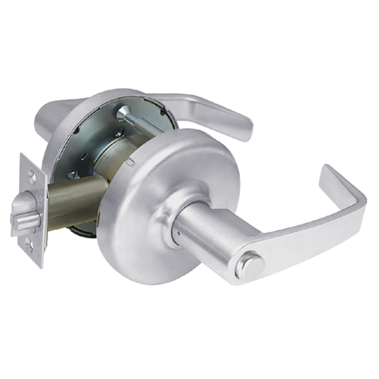 CL3340-NZD-626 Corbin CL3300 Series Extra Heavy Duty Patio Cylindrical Locksets with Newport Lever in Satin Chrome Finish