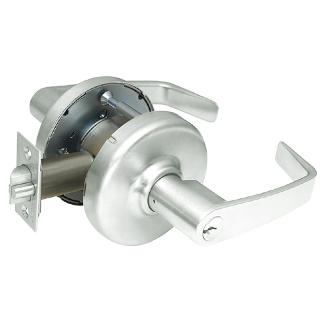 CL3351-NZD-618 Corbin CL3300 Series Extra Heavy Duty Entrance Cylindrical Locksets with Newport Lever in Bright Nickel Plated Finish