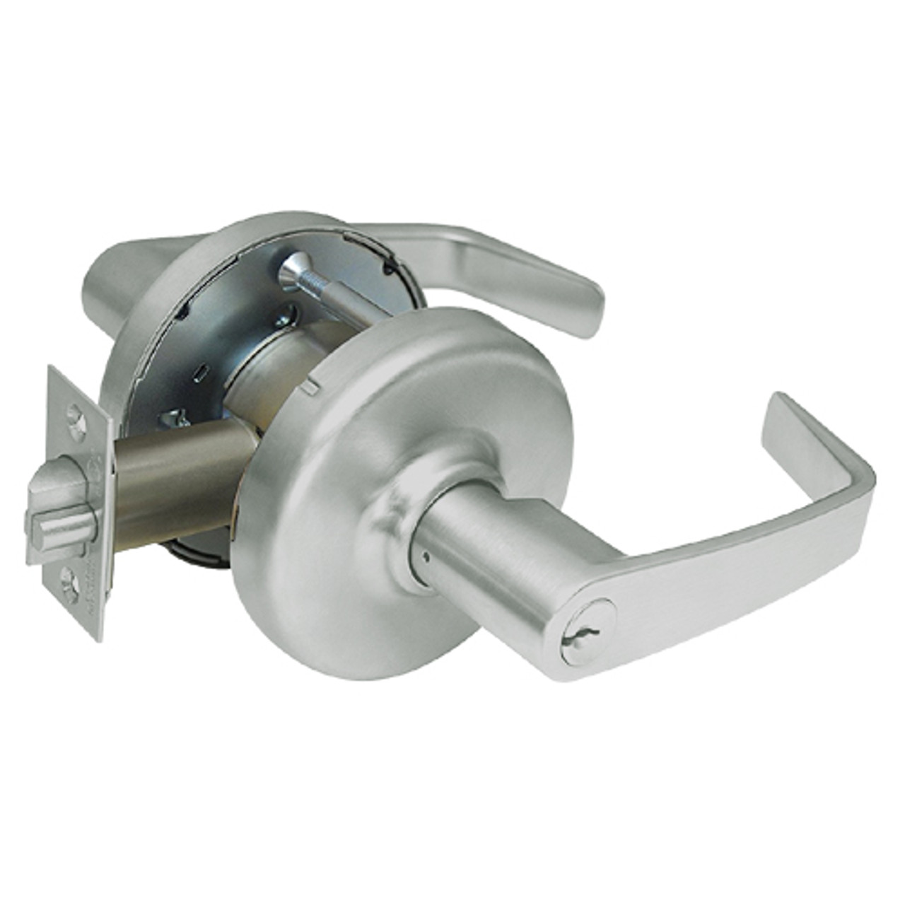 CL3355-NZD-619 Corbin CL3300 Series Extra Heavy Duty Classroom Cylindrical Locksets with Newport Lever in Satin Nickel Plated Finish