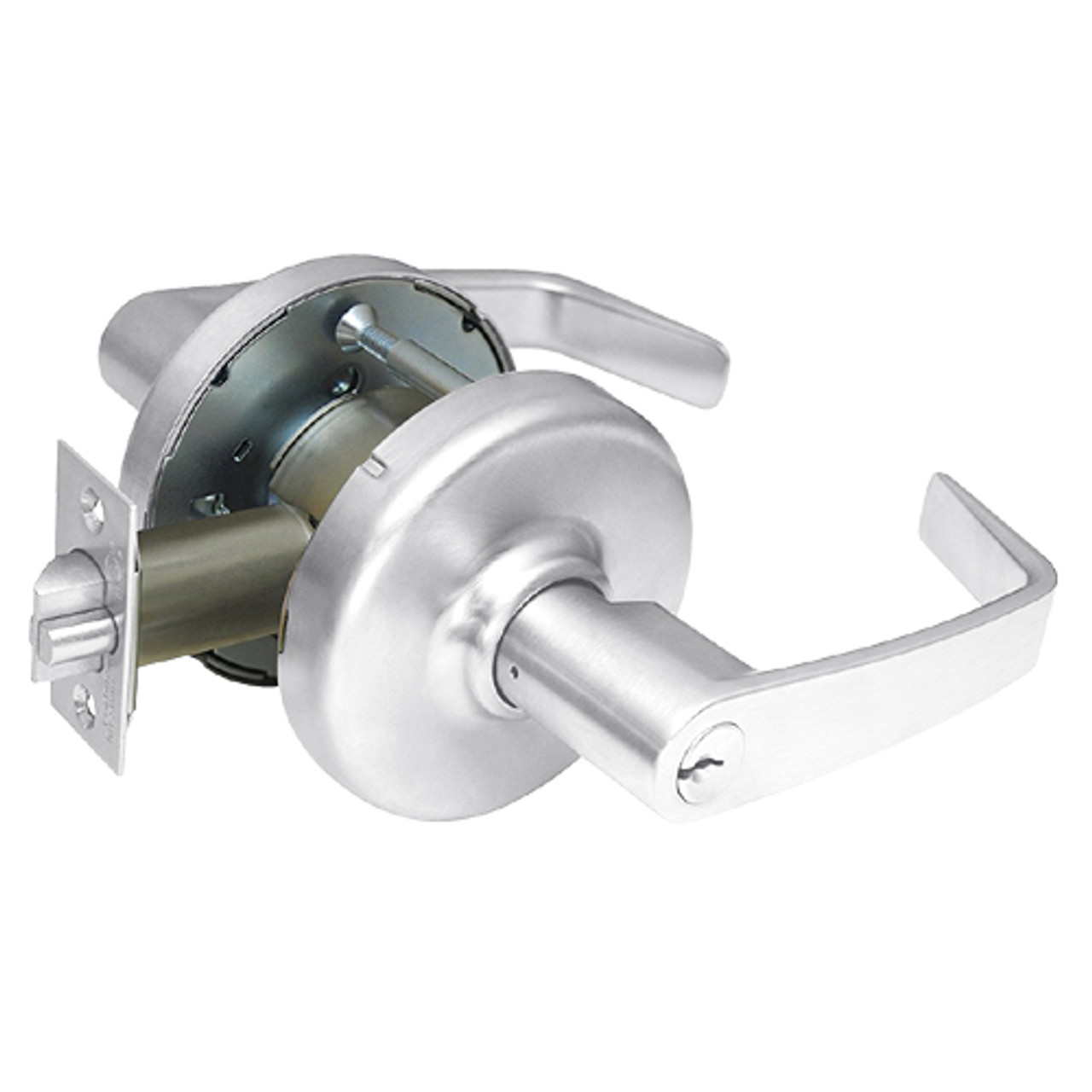 CL3393-NZD-625 Corbin CL3300 Series Extra Heavy Duty Service Station Cylindrical Locksets with Newport Lever in Bright Chrome Finish
