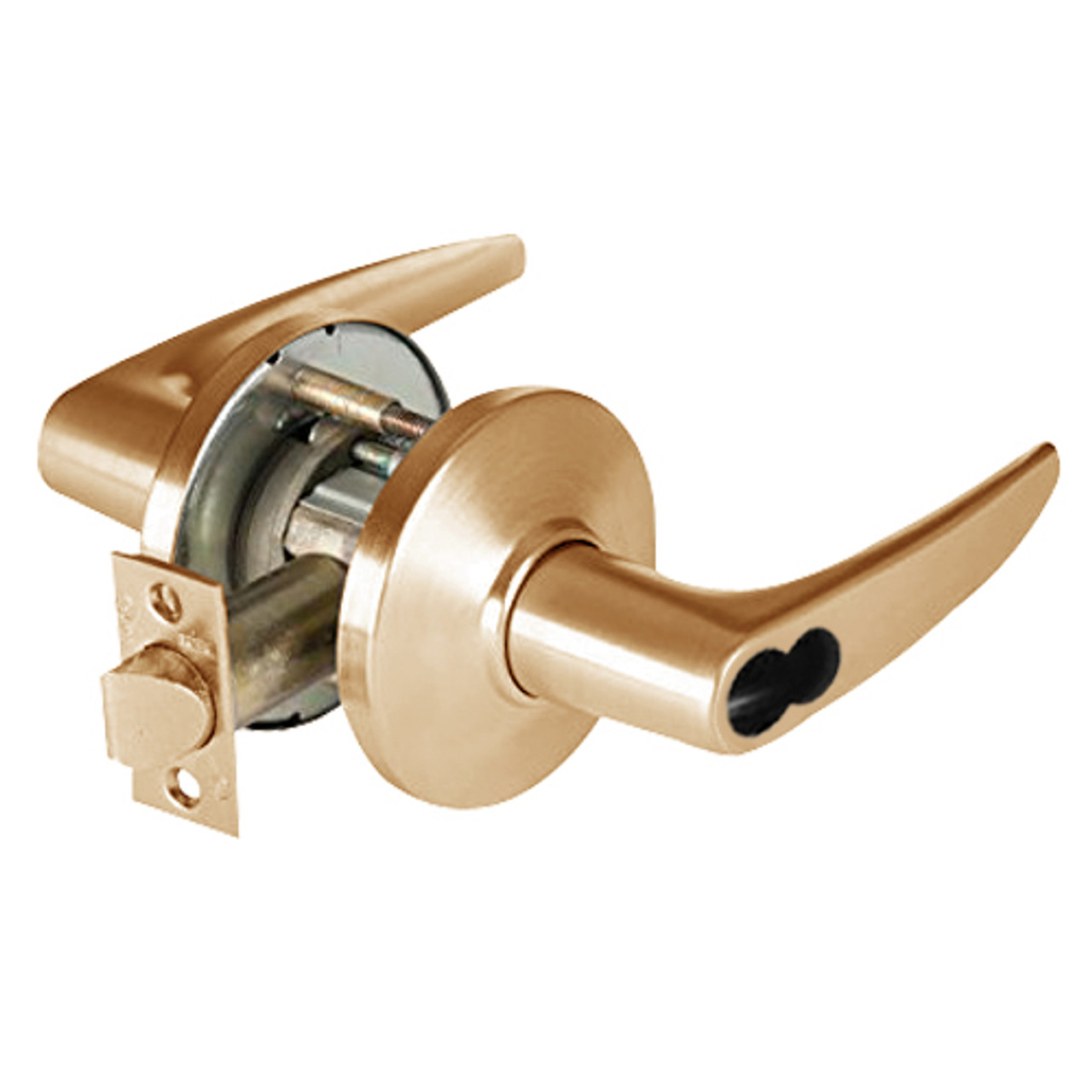 9K37AB16DSTK612 Best 9K Series Entrance Cylindrical Lever Locks with Curved without Return Lever Design Accept 7 Pin Best Core in Satin Bronze