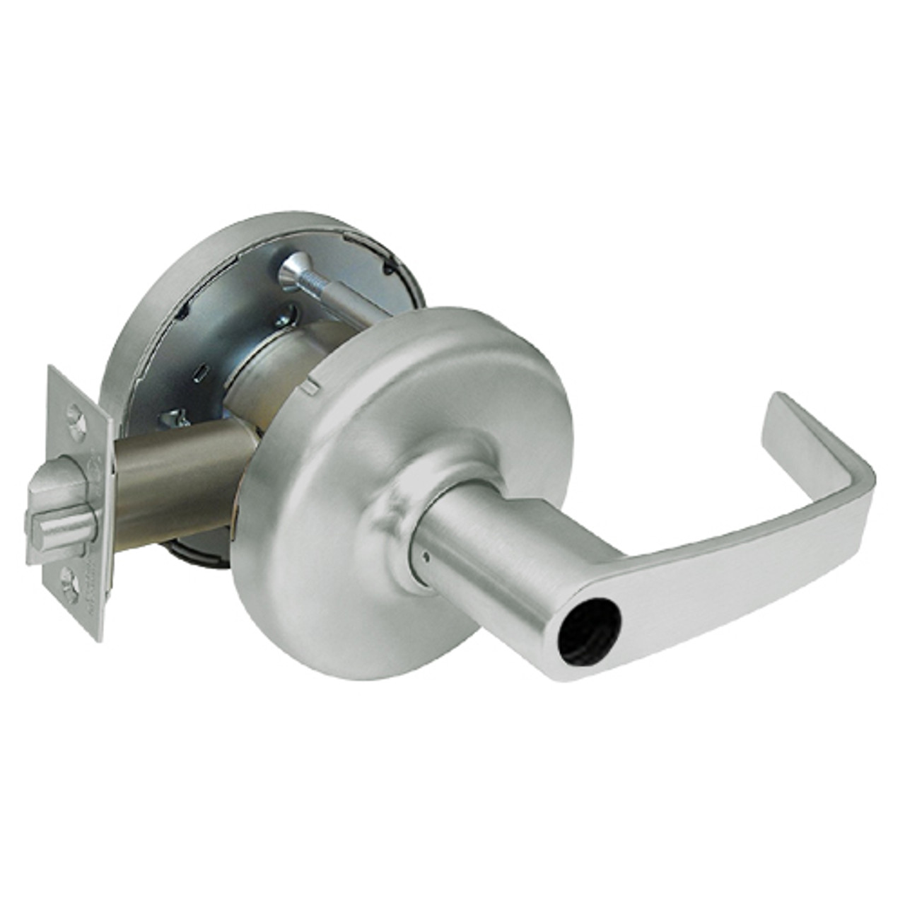 CL3391-NZD-619-LC Corbin CL3300 Series Less Cylinder Extra Heavy Duty Keyed with Turnpiece Cylindrical Locksets with Newport Lever in Satin Nickel Plated Finish