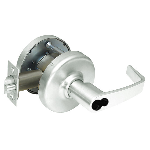 CL3381-NZD-618-CL6 Corbin CL3300 Series IC 6-Pin Less Core Extra Heavy Duty Keyed with Blank Plate Cylindrical Locksets with Newport Lever in Bright Nickel Plated Finish