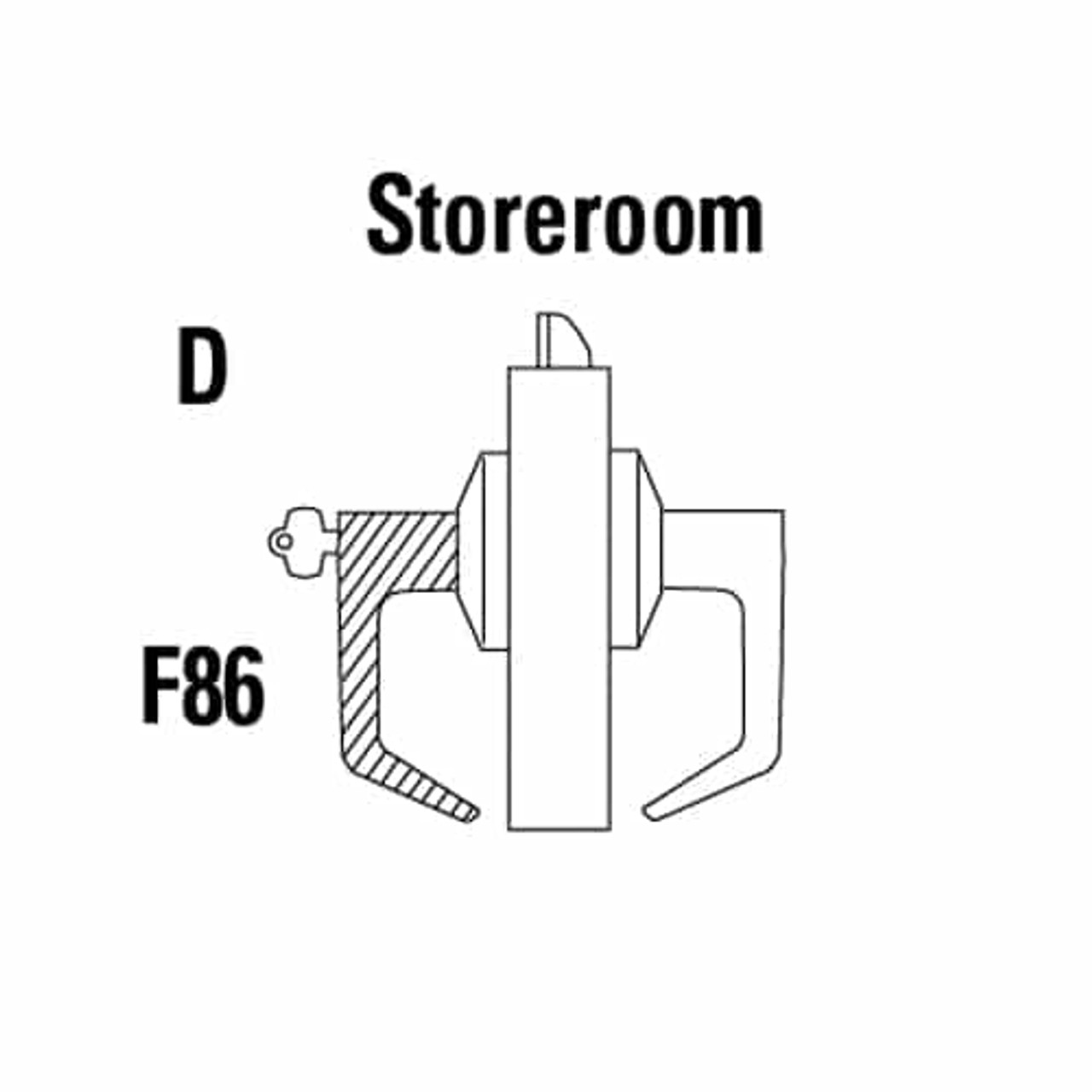 9K37D16KSTK626 Best 9K Series Storeroom Cylindrical Lever Locks with Curved without Return Lever Design Accept 7 Pin Best Core in Satin Chrome