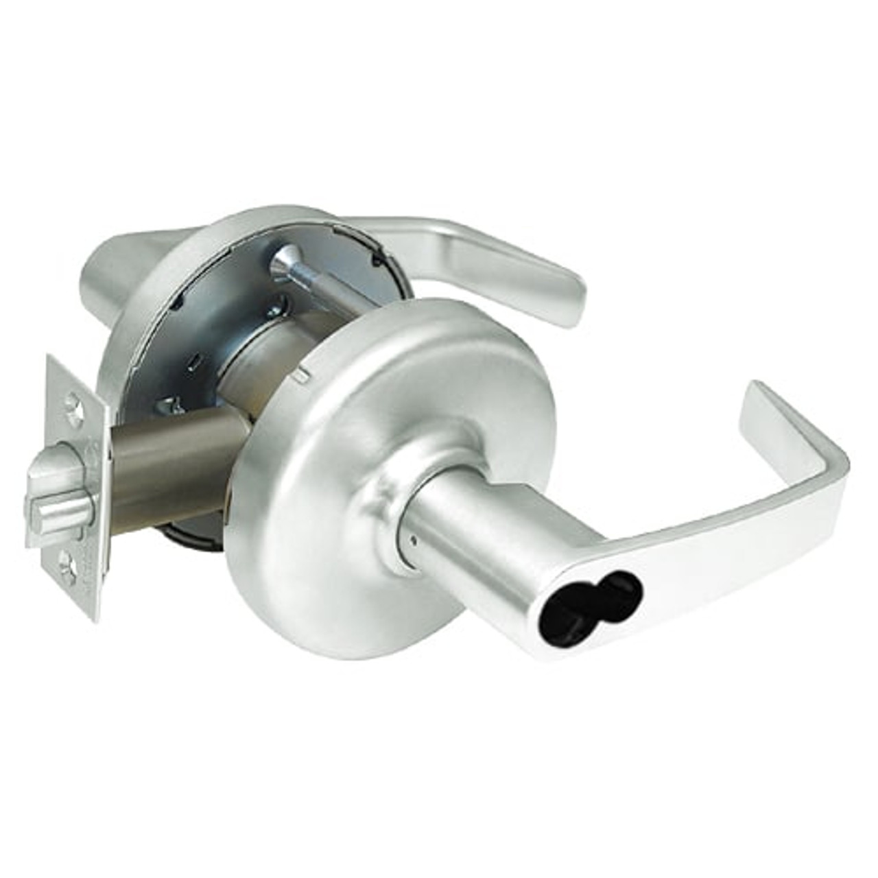 CL3332-NZD-618-CL6 Corbin CL3300 Series IC 6-Pin Less Core Extra Heavy Duty Institution Cylindrical Locksets with Newport Lever in Bright Nickel Plated Finish
