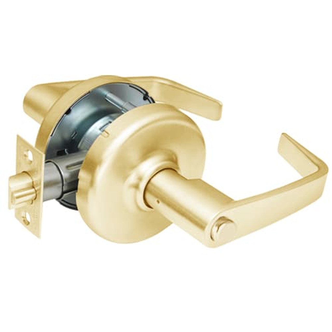 CL3520-NZD-605 Corbin CL3500 Series Heavy Duty Privacy Cylindrical Locksets with Newport Lever in Bright Brass Finish