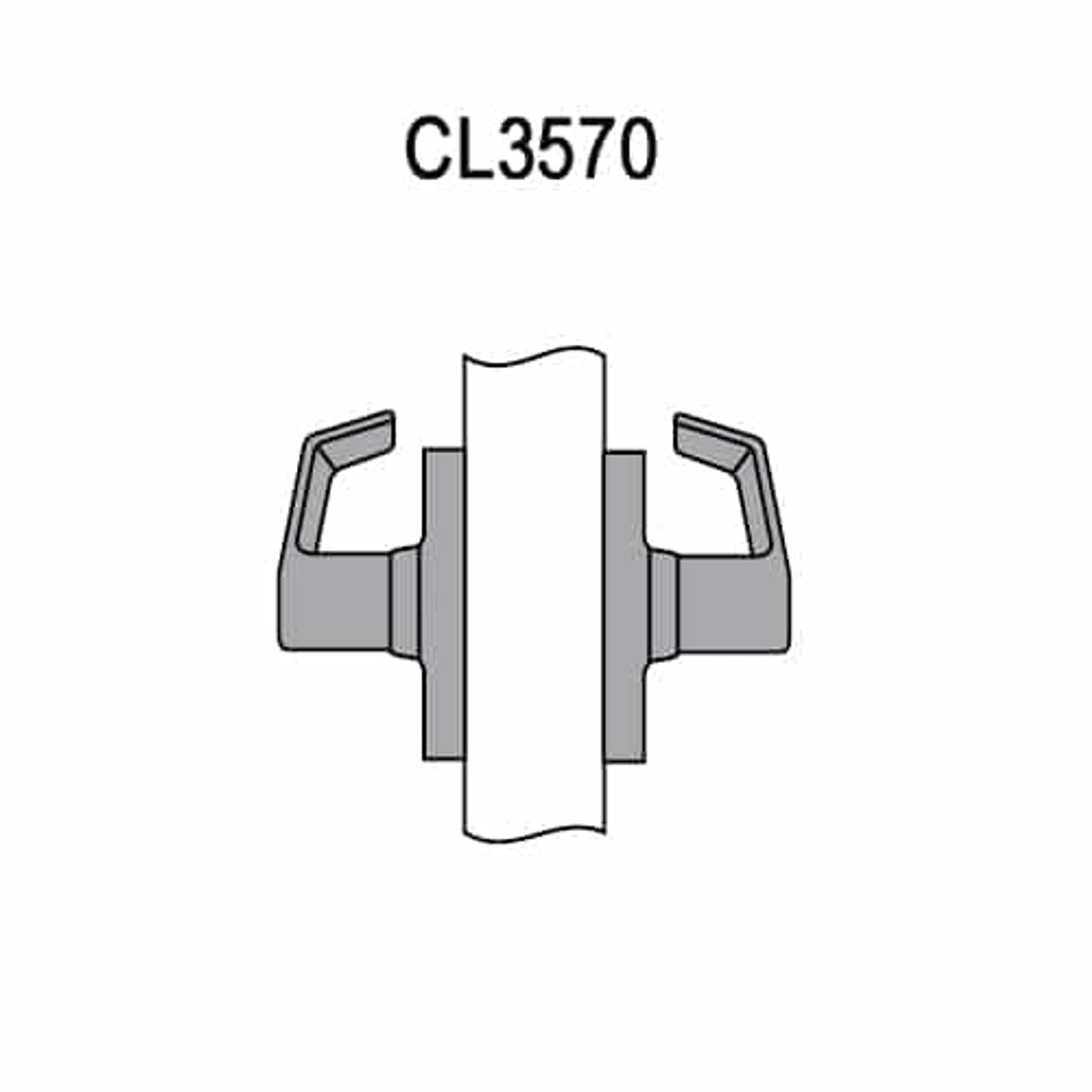 CL3570-NZD-605 Corbin CL3500 Series Heavy Duty Full Dummy Cylindrical Locksets with Newport Lever in Bright Brass