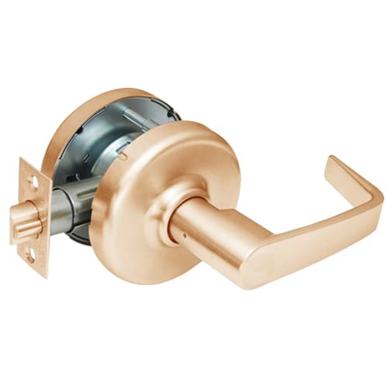 CL3580-NZD-612 Corbin CL3500 Series Heavy Duty Passage with Blank Plate Cylindrical Locksets with Newport Lever in Satin Bronze Finish