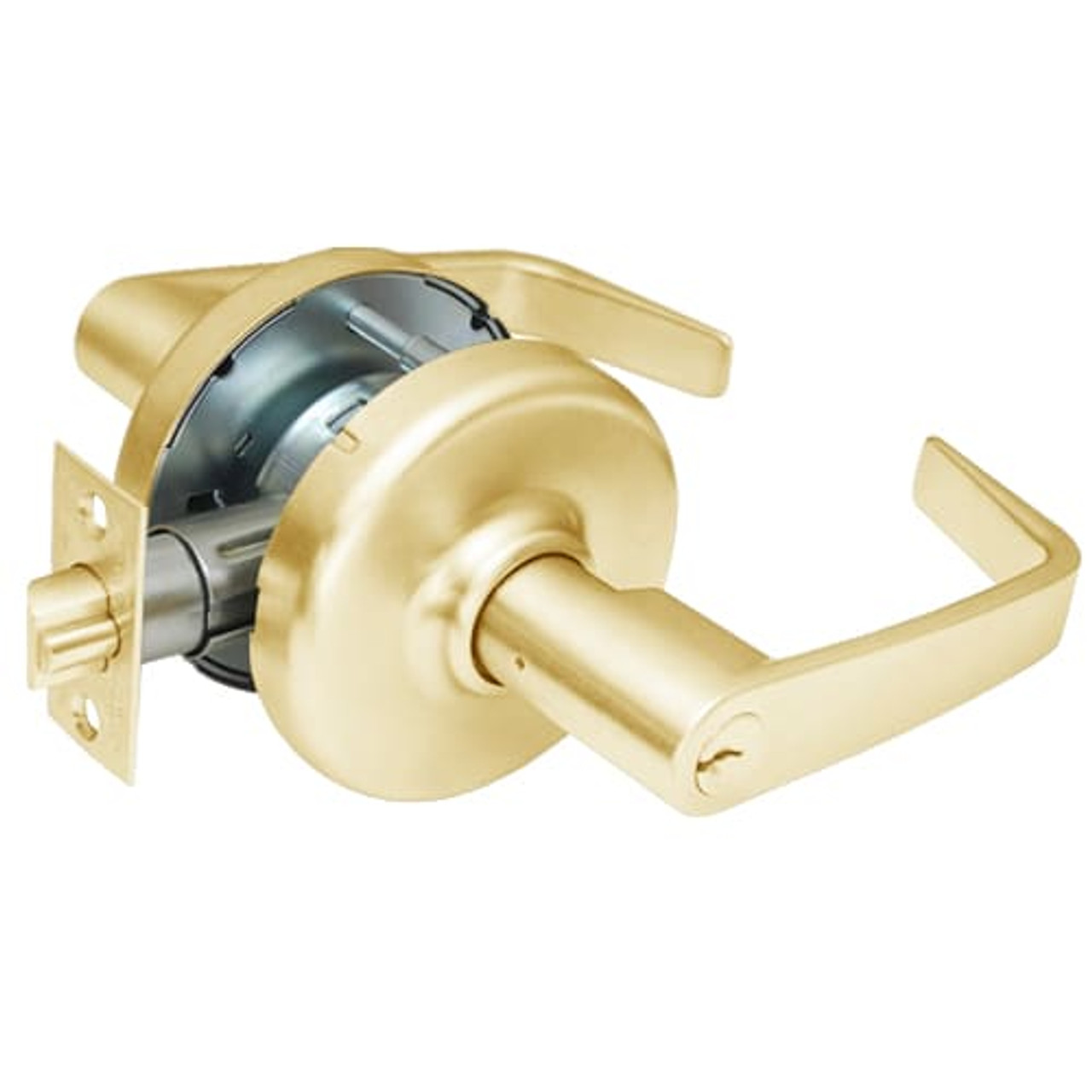 CL3555-NZD-605 Corbin CL3500 Series Heavy Duty Classroom Cylindrical Locksets with Newport Lever in Bright Brass Finish