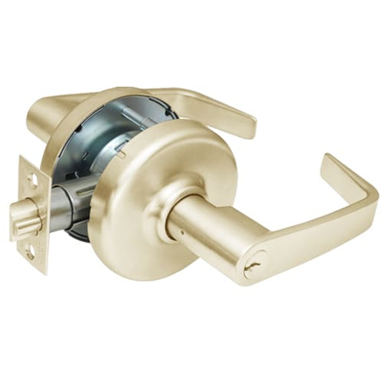 CL3555-NZD-606 Corbin CL3500 Series Heavy Duty Classroom Cylindrical Locksets with Newport Lever in Satin Brass Finish