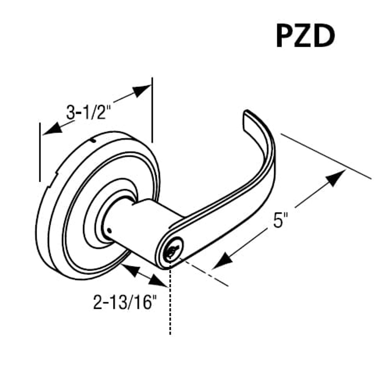 CL3510-PZD-612 Corbin CL3500 Series Heavy Duty Passage Cylindrical Locksets with Princeton Lever in Satin Bronze