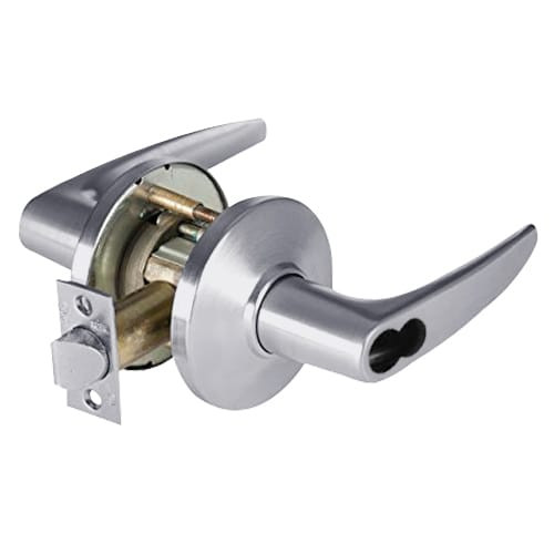 9K37R16DS3626 Best 9K Series Classroom Cylindrical Lever Locks with Curved without Return Lever Design Accept 7 Pin Best Core in Satin Chrome